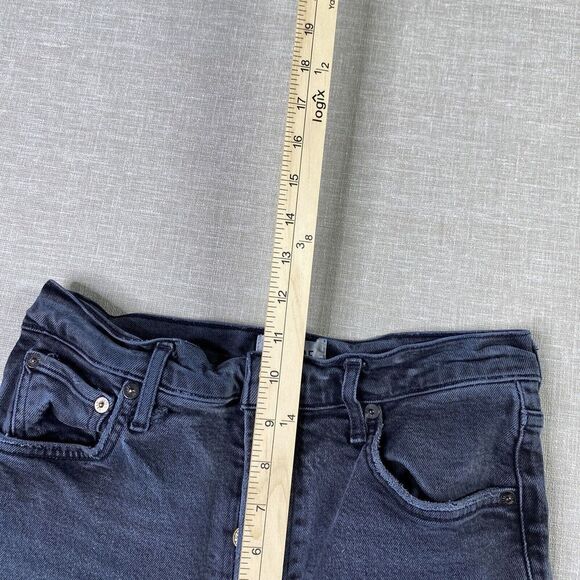 AGOLDE Jeans Womens 27 Faded Black Riley High Waist Straight Crop Button Fly - Picture 14 of 16